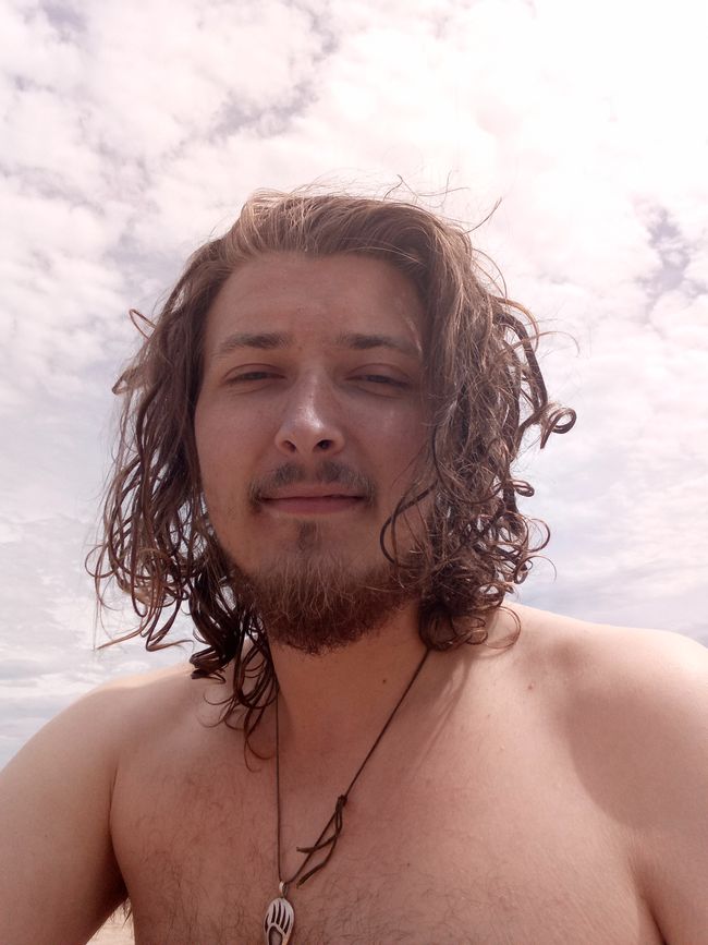 At the beach, I first got a sunburn