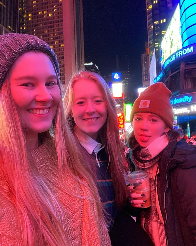 Times Square with friends