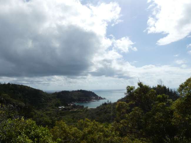 Blick über die Arthur Bay vom Wanderweg aus