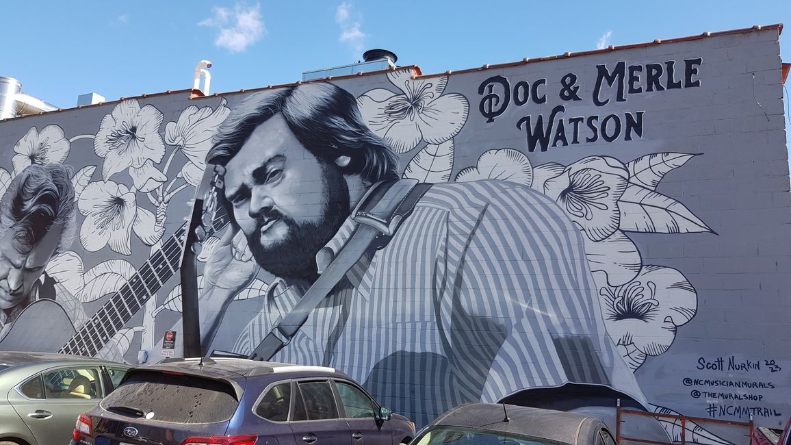 Doc & Merle Watson mural
