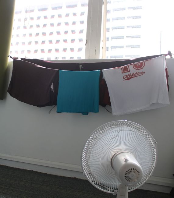 Improvised clothesline
