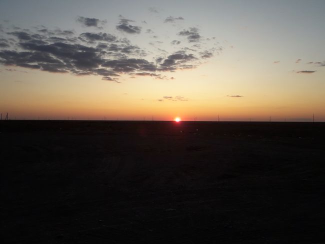 Sunset over the Kazakh steppe