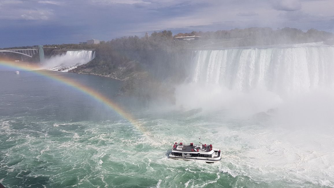 Regenbogen am kanadischen Boot