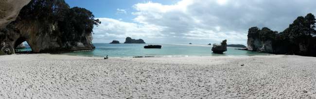 At the beach of Cathedral Cove
