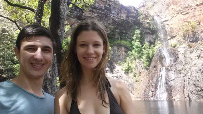 Us in front of the Tjaynera Falls