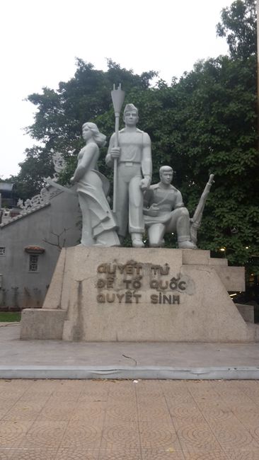 Monument near Hoan Kiem lake