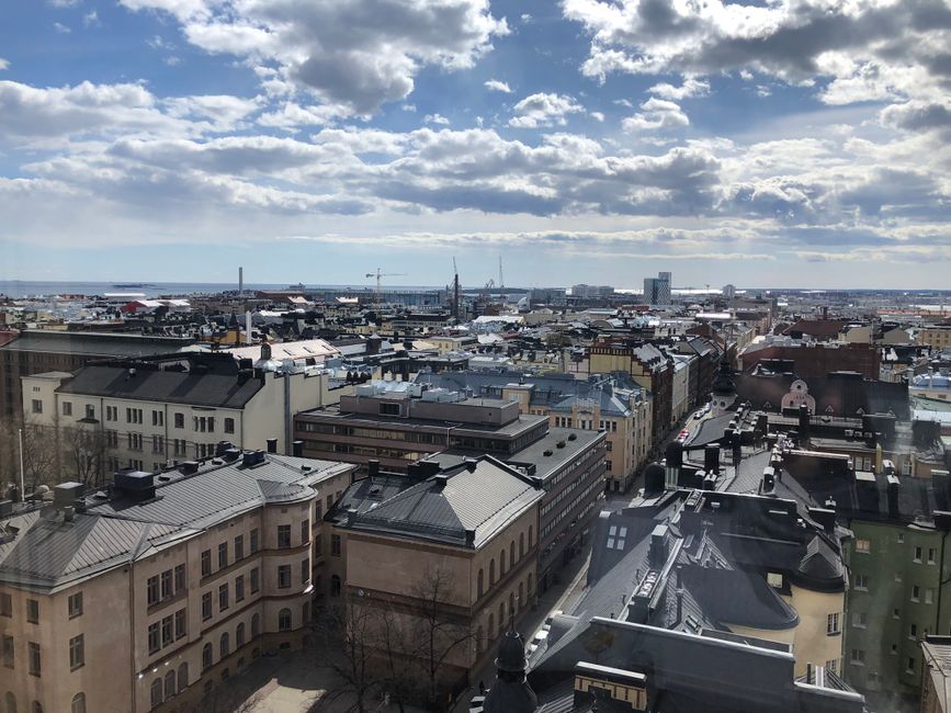 Blick über den Dächern von Helsinki