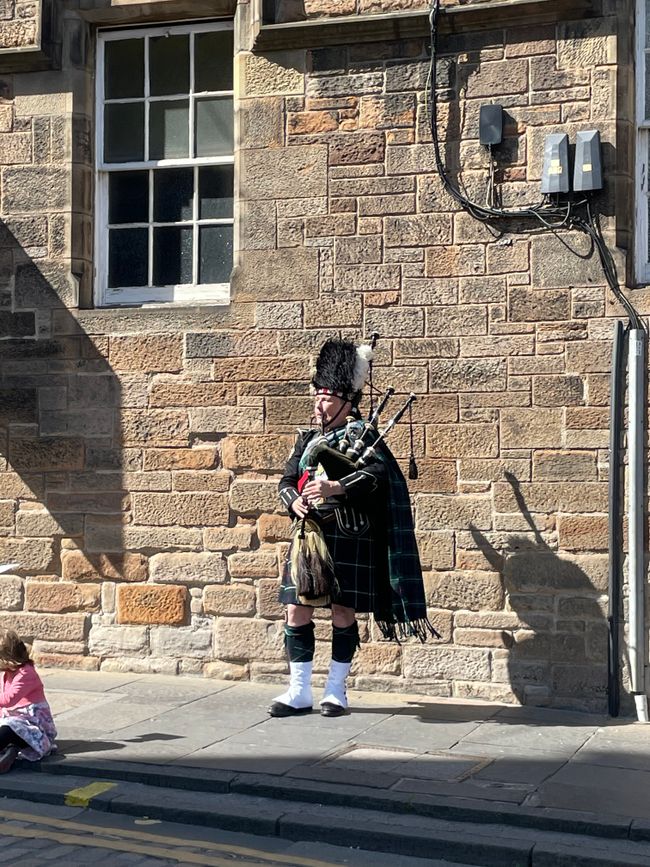 A classic bagpipe player 