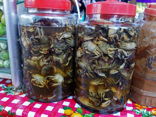 Fermentierte Krabben gehören in den Papayasalat
