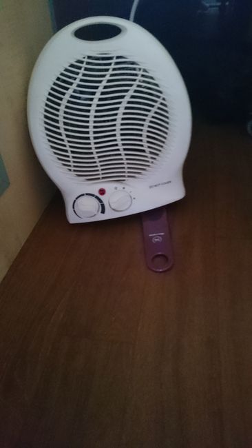 The heater positioned at an angle because it only works that way