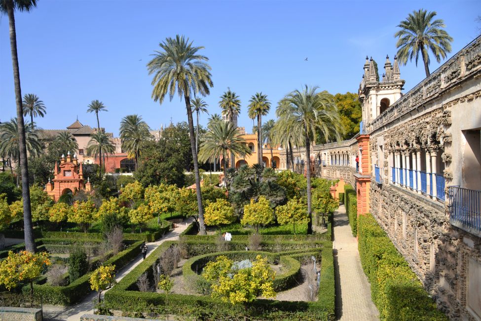 die Gartenanlage des Alcázar