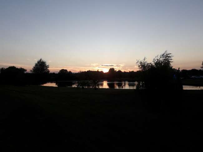 Lake Tisza at sunset