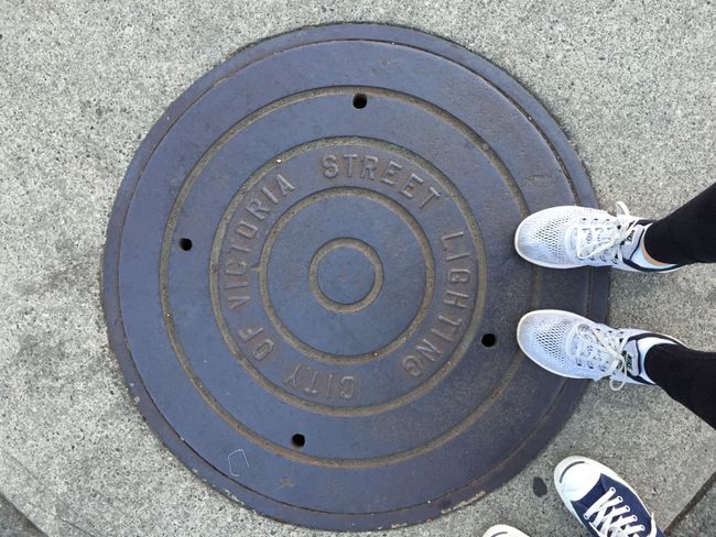 There are also manhole covers with the names of cities here