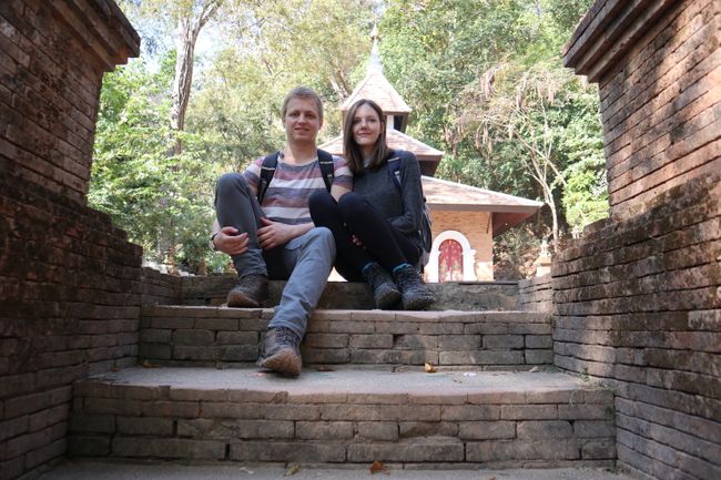 Vanessa und Martin am Wat Pha Lat.