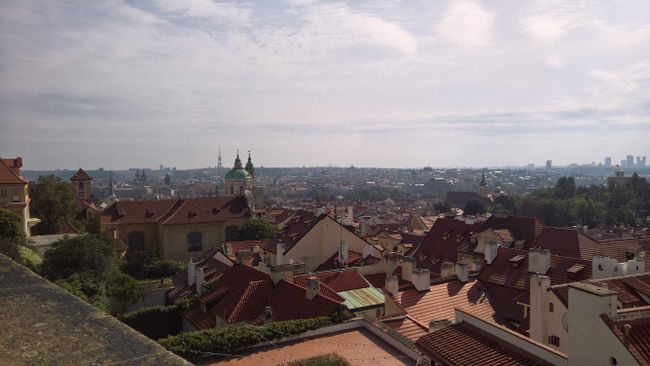 over the rooftops of Prague