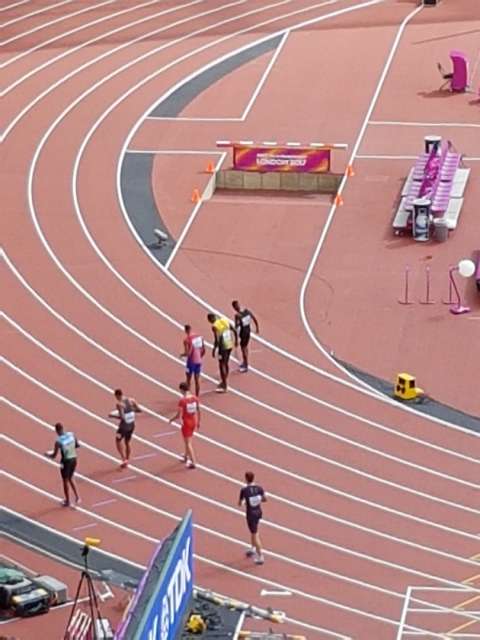 Usain Bolt in yellow for Jamaica