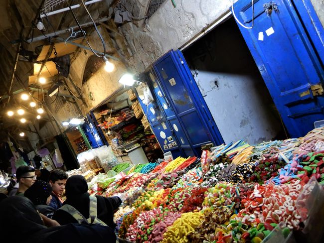 At the small bazaar below the temple grounds