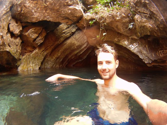 This cave, which you could swim into, was really great and the water was refreshing in the heat. 