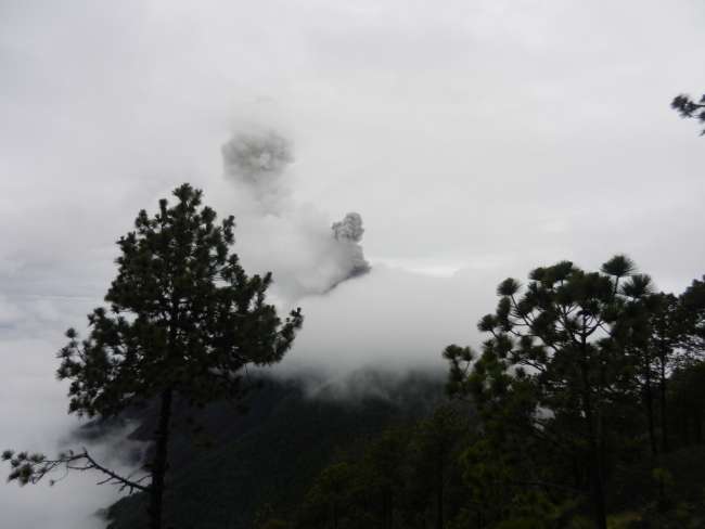 View of Fuego volcano from Acatenango