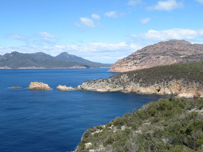 View from Cape Tourville to Freycinet Peninsula
