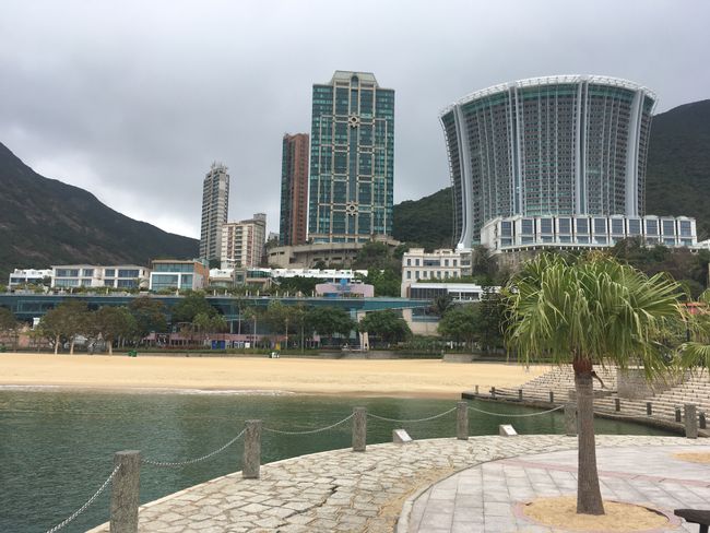 One of the city beaches, probably the most expensive area of HK