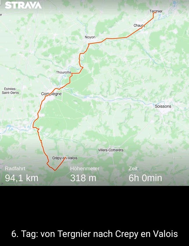 6th day: from Tergnier to Crepy en Valois