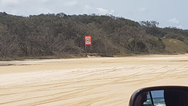 This is the official road, that is, on the beach, with traffic signs.