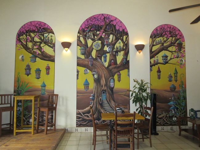 Wall painting in a café