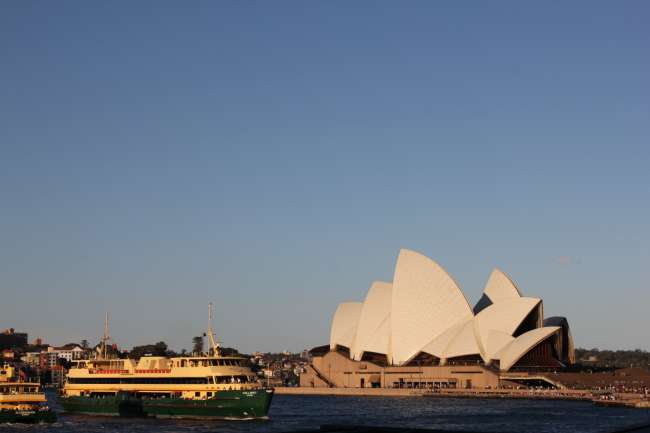 Opera House and typical ferry,...