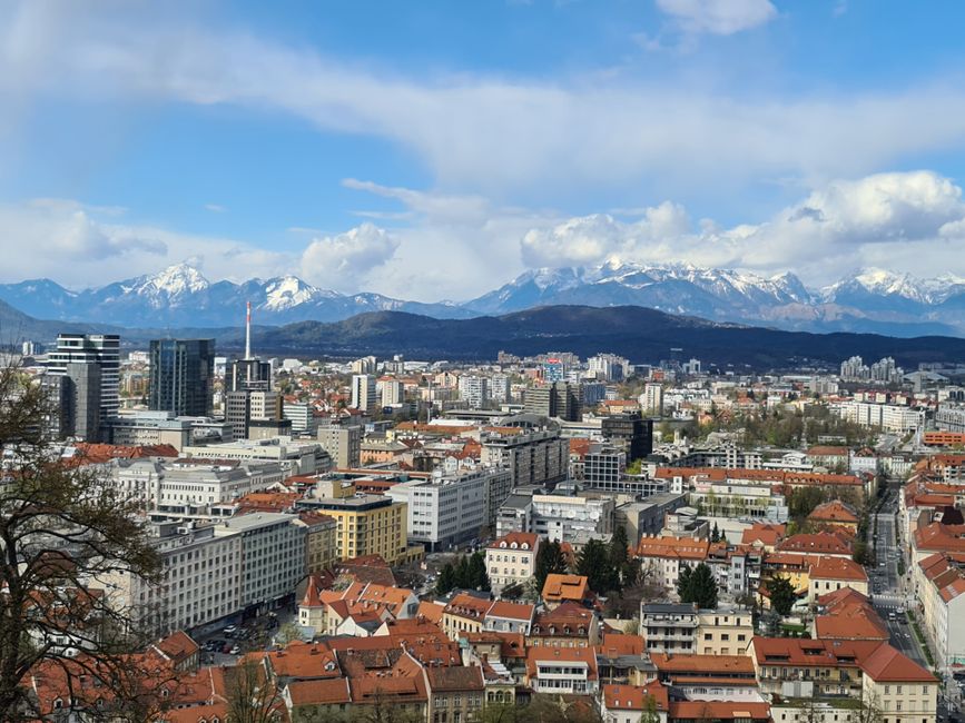 Blick über Ljubljana von der Burg.