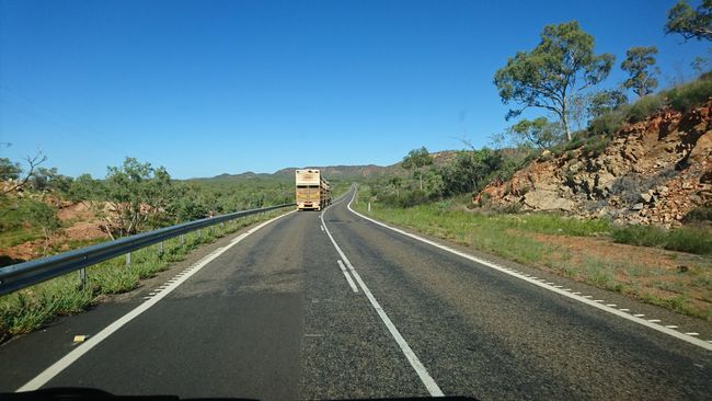 Roadtrain ahead. Unfortunately, you can't see how long they really are