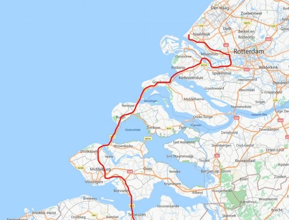 Route through Zeeland