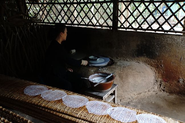 Traditionelle Herstellung von Reispapier