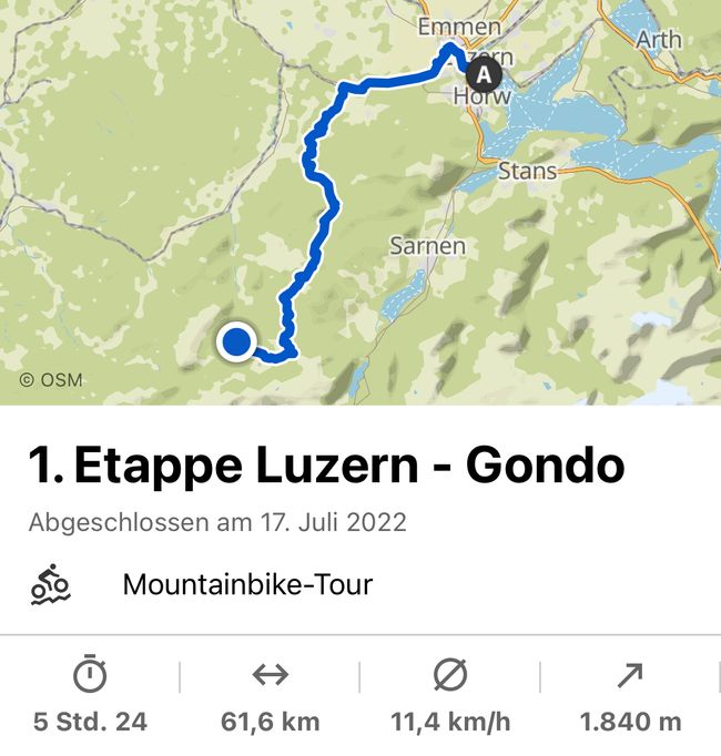 Day 1 From Lucerne to the sunny summit.
