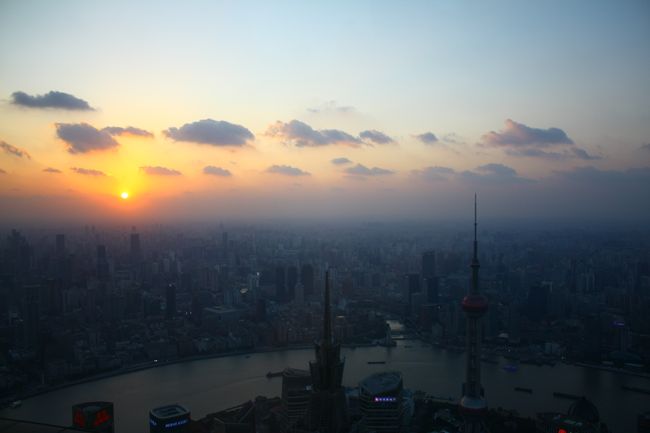 Sonnenuntergang vom Shanghai World Financial Center