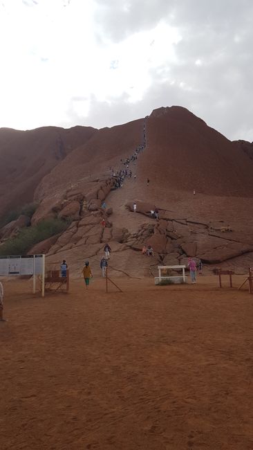 So many people still wanted to climb Uluru before access is permanently closed at the end of the month. 