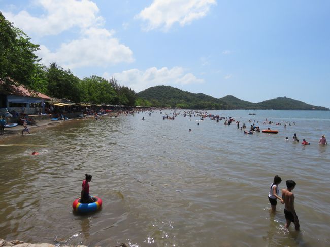 Overcrowded Ha Tien Beach