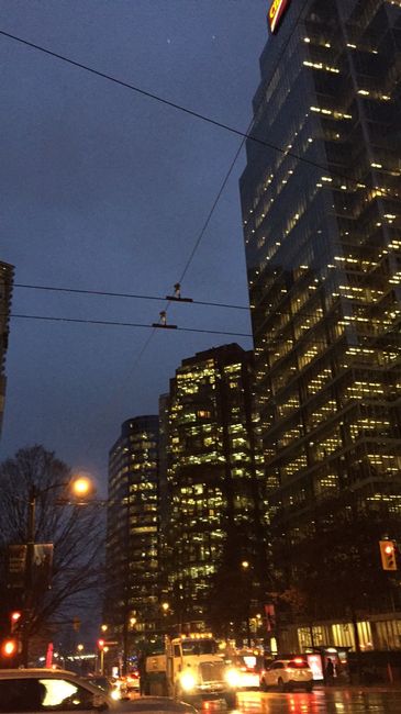Hochhäuser in Vancouver haben übrigens so viele Fenster, weil sie kaum Sonne abbekommen und so jedes Licht zählt 