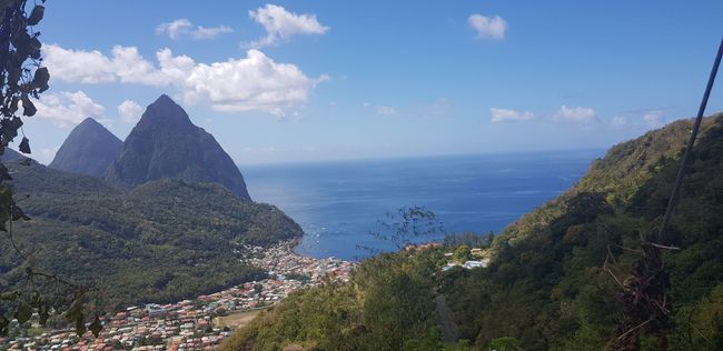 Marigot Bay with a view of the Pitons