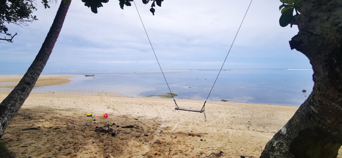 Lonely swing on the beach