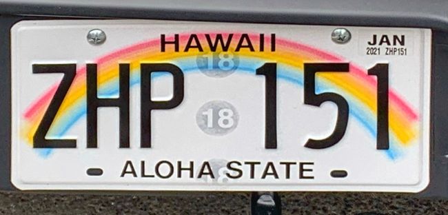 License plate Aloha State