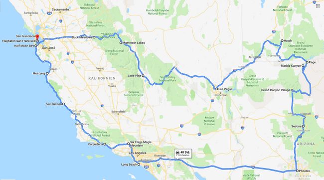 Our travel route
