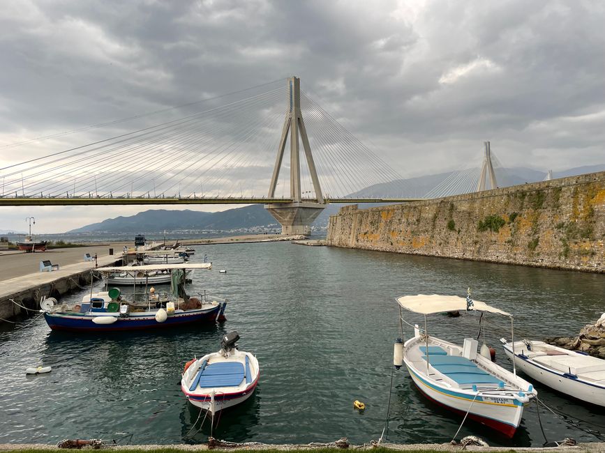 On the way to the Rio-Andirrio bridge. It connects the Peloponnese with the Greek mainland