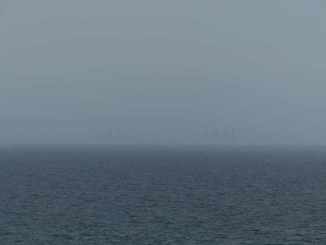 A glimpse of the Gold Coast on the horizon - the view would have been great in nice weather!