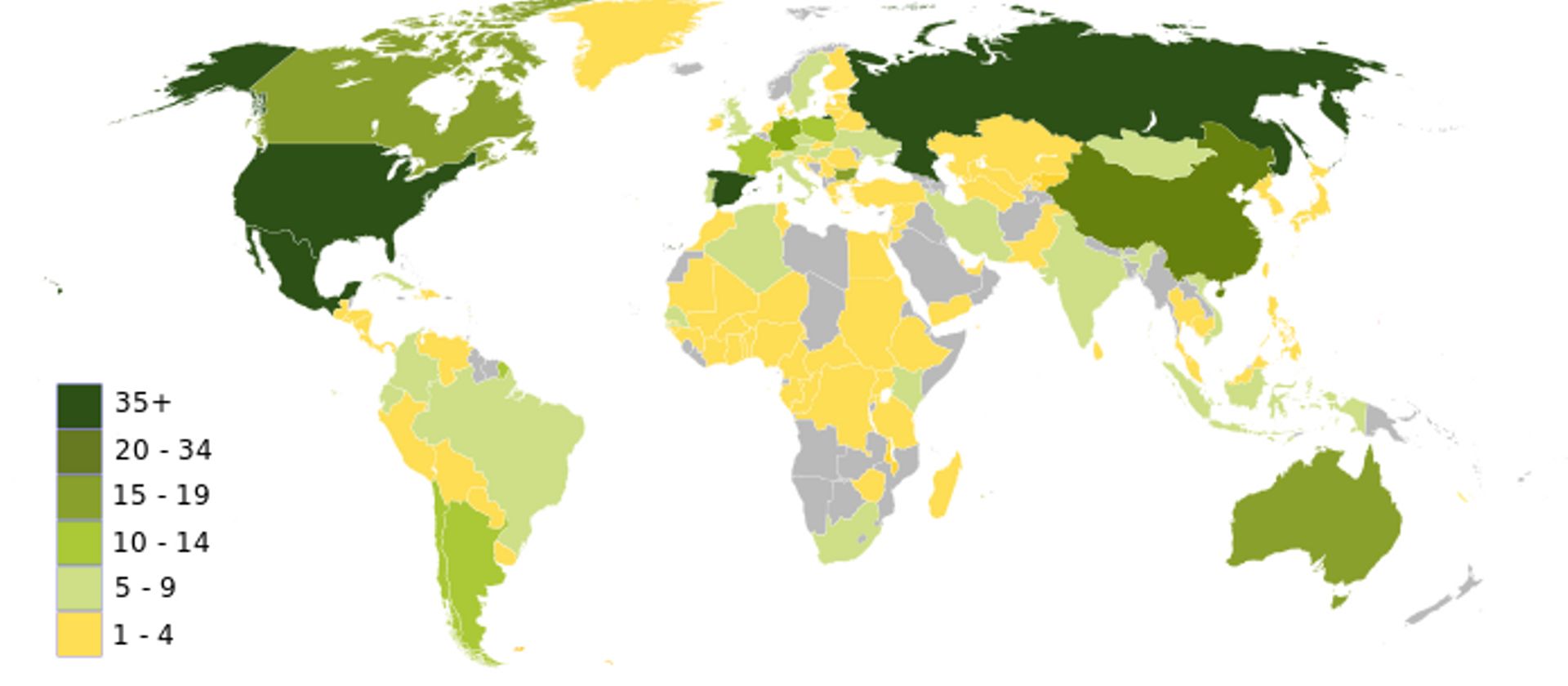 Mapa de la Red Mundial de Reservas de la Biosfera (2011)