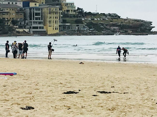 Filming at Bondi Beach- didn't recognize the actor...