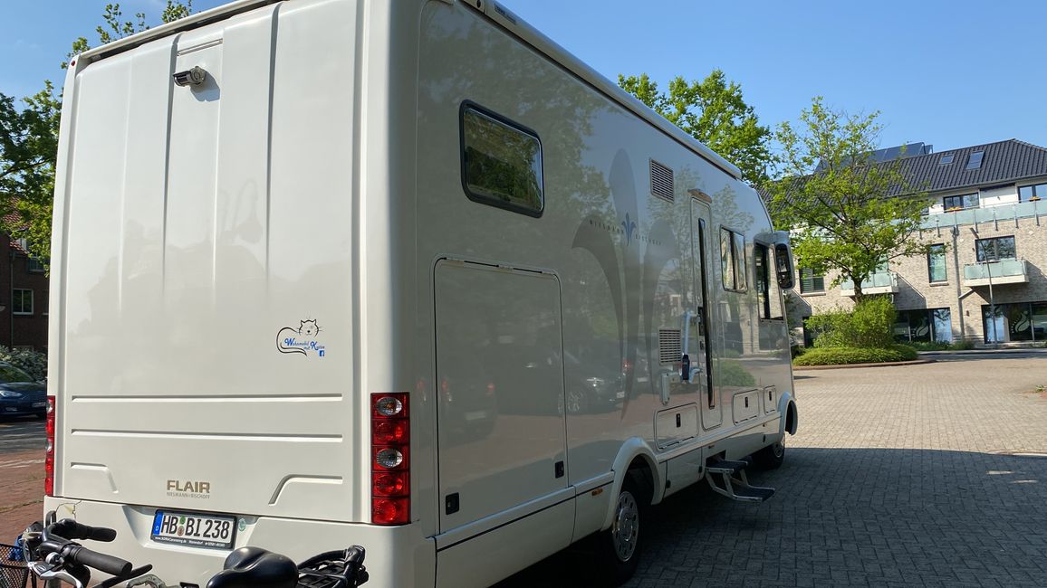 The motorhome is ready - freshly cleaned - and raring to go.