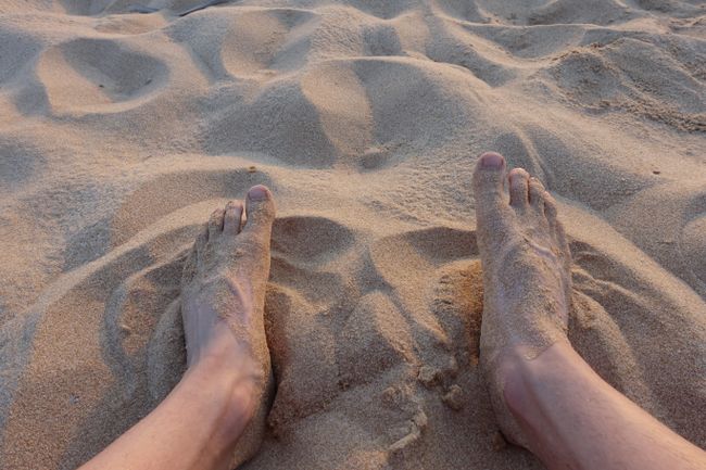 Sandige Füße