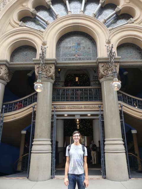 Andi in front of the QVB