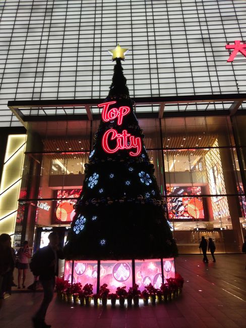 Christmas tree in front of Top City Mall
